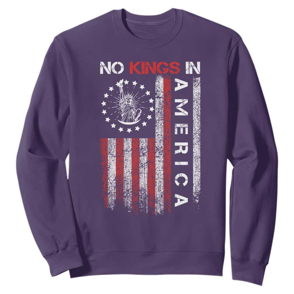 No Kings In America Sweatshirt Retro Freedom American Betsy Ross Flag TS02