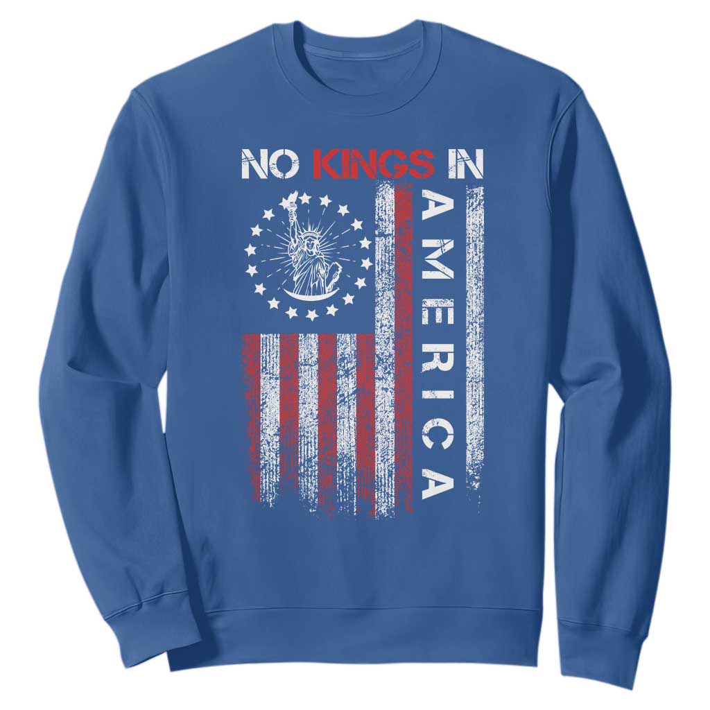 No Kings In America Sweatshirt Retro Freedom American Betsy Ross Flag TS02