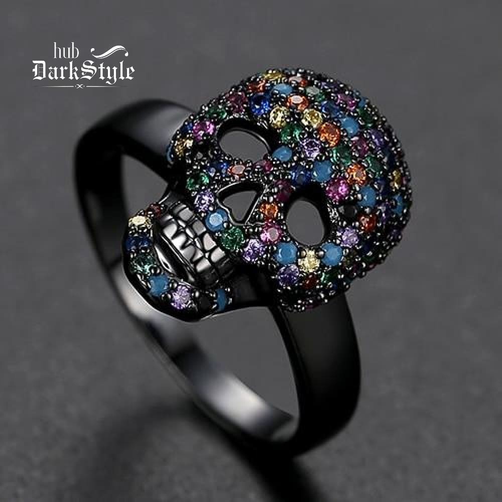Calavera Crystal Skull Ring
