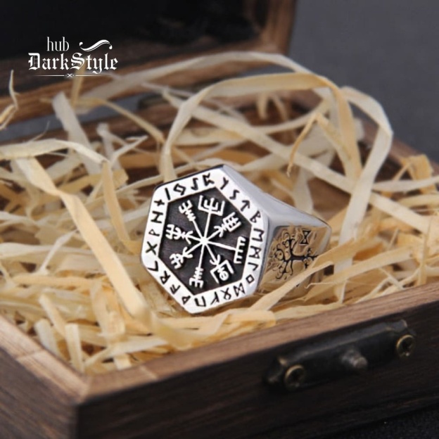 Vegvisir - Hexagon Ring