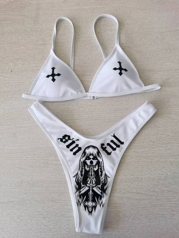 Sexy Punk Cross Bikini Swimsuit