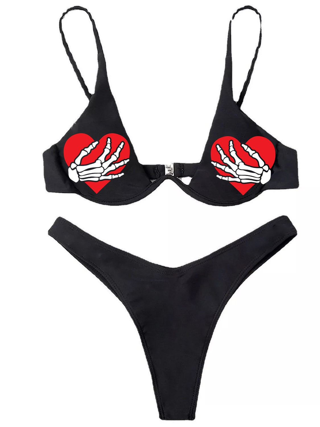 Skull Print Bikini Swimsuit