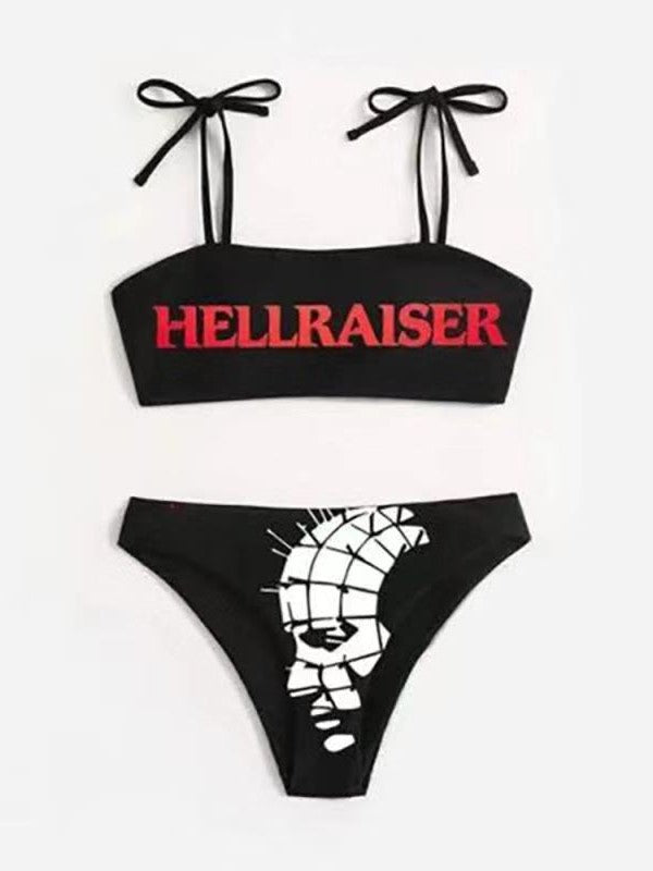 Sexy Punk Letter Bikini Swimsuit