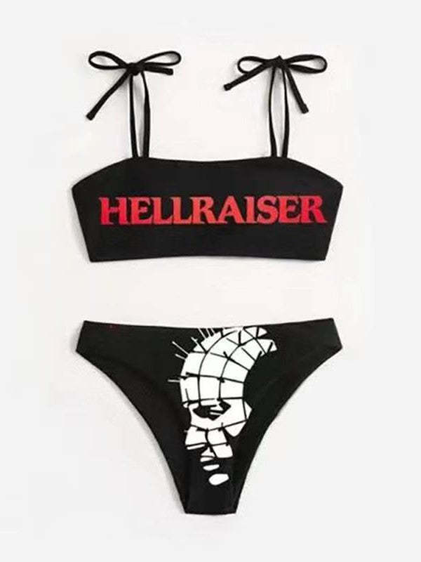Sexy Punk Letter Bikini Swimsuit