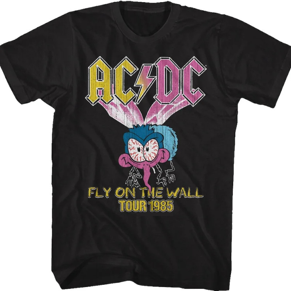 Fly On The Wall Tour 1985 ACDC Cotton T-shirt