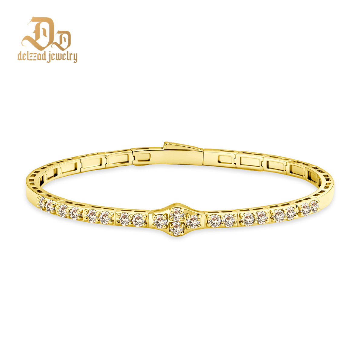 2.8ct The Crest of Love Bangle Verdant Wave Bracelet VVS Synthetic Moissanite Bracelet Bangle Copper