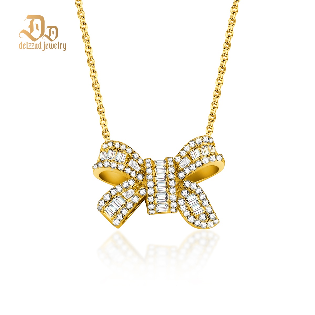 0.8ct Bow-tie Necklace VVS Synthetic Moissanite S925 Chain