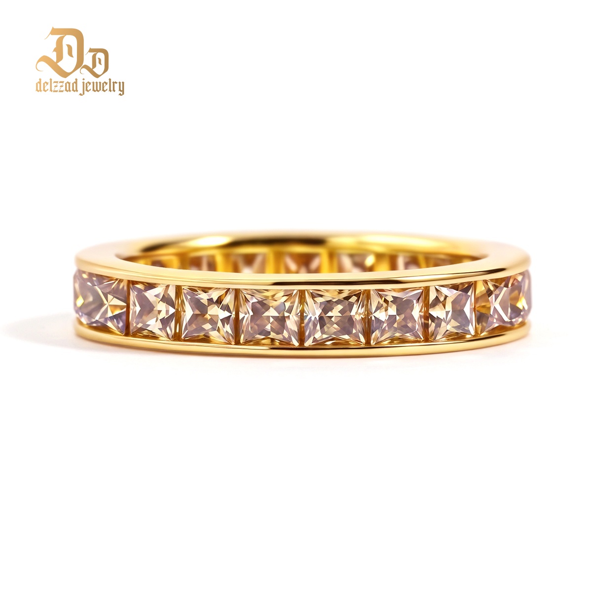 Eternal Trinity Harmony Set Vintage Ring Band Champagne Stacking Ring Synthetic Moissanite Ring Jewelry S925 Band