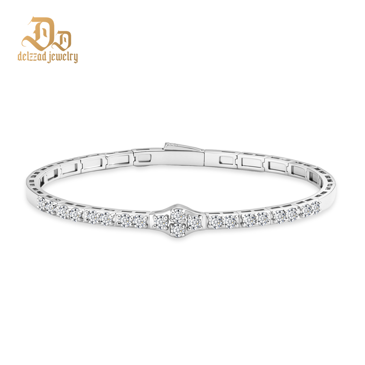 2.8ct The Crest of Love Bangle Verdant Wave Bracelet VVS Synthetic Moissanite Bracelet Bangle Copper