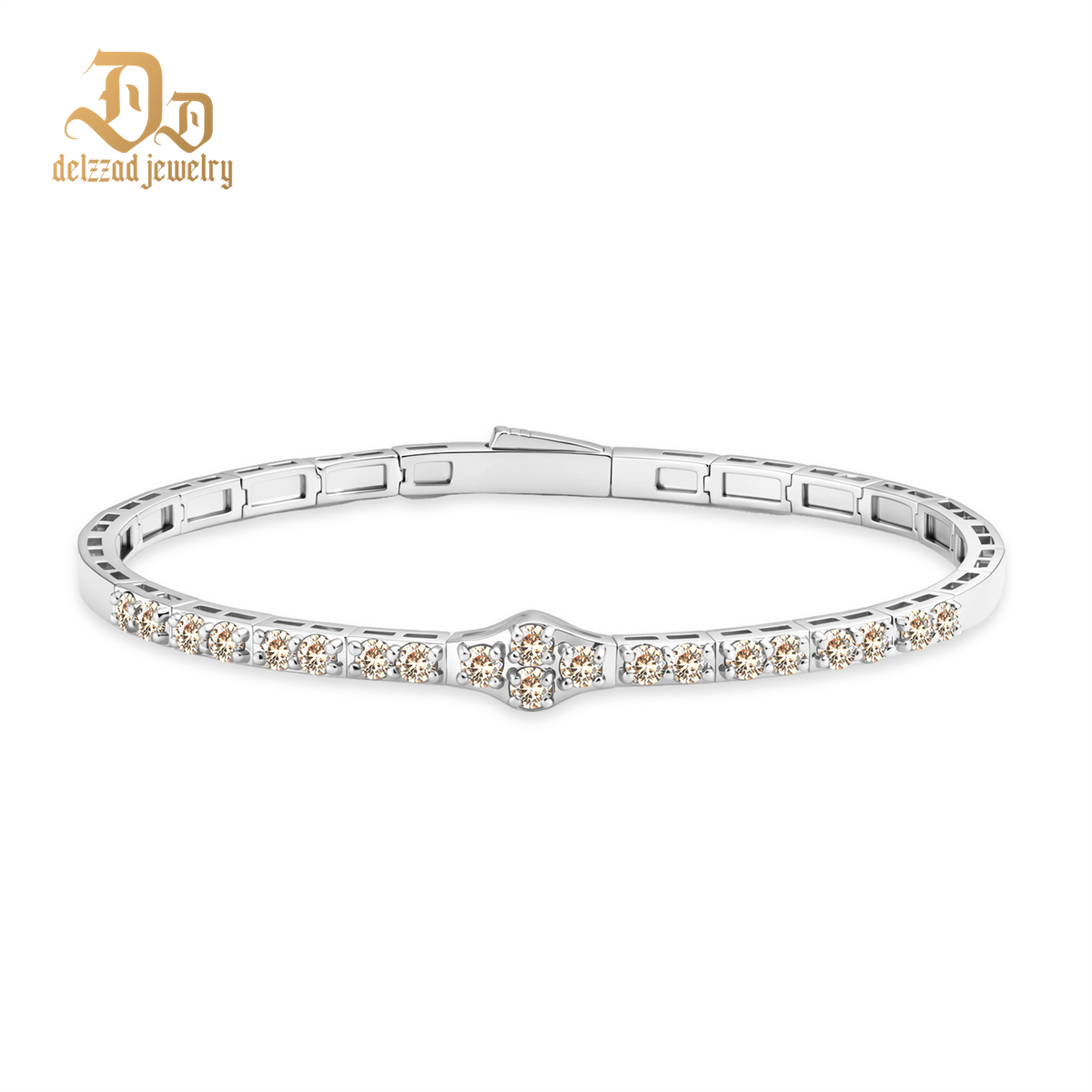 2.8ct The Crest of Love Bangle Verdant Wave Bracelet VVS Synthetic Moissanite Bracelet Bangle Copper