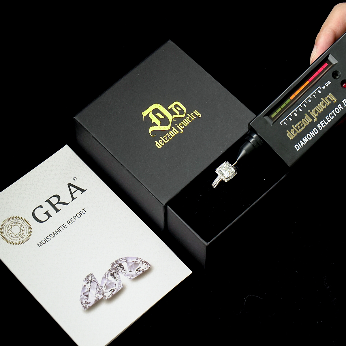 3ct S925 Princess Synthetic Moissanite Halo Ring