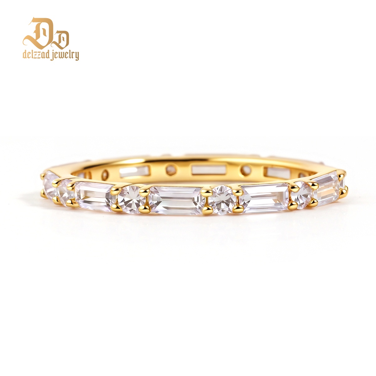 Eternal Trinity Harmony Set Vintage Ring Band Champagne Stacking Ring Synthetic Moissanite Ring Jewelry S925 Band