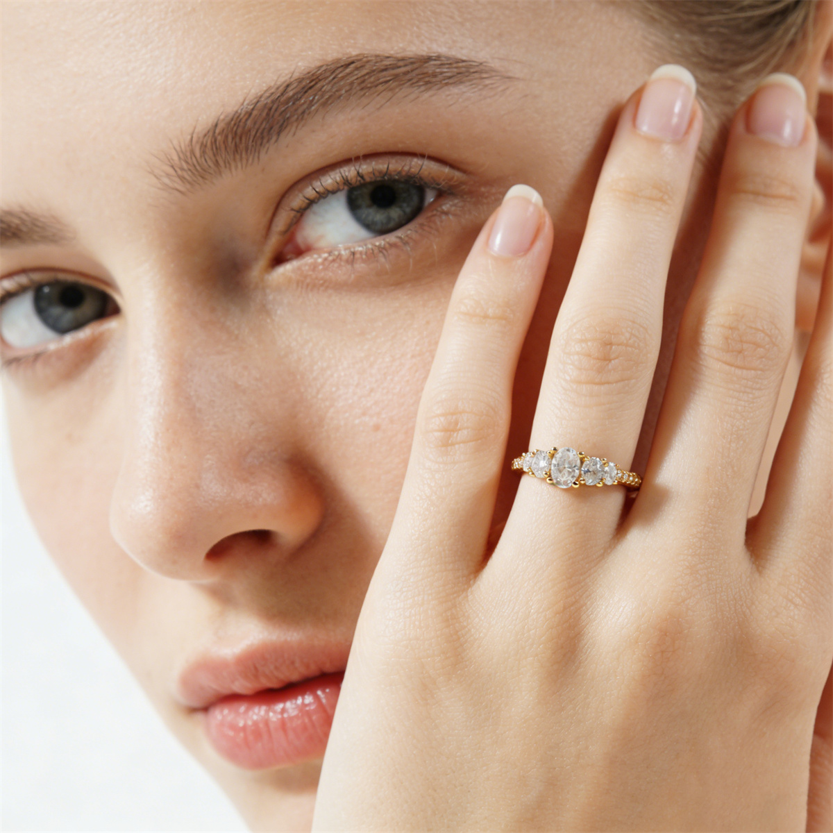 1.2ct The Heirloom Oval Copper Ring VVS Synthetic Moissanite Ring Jewelry