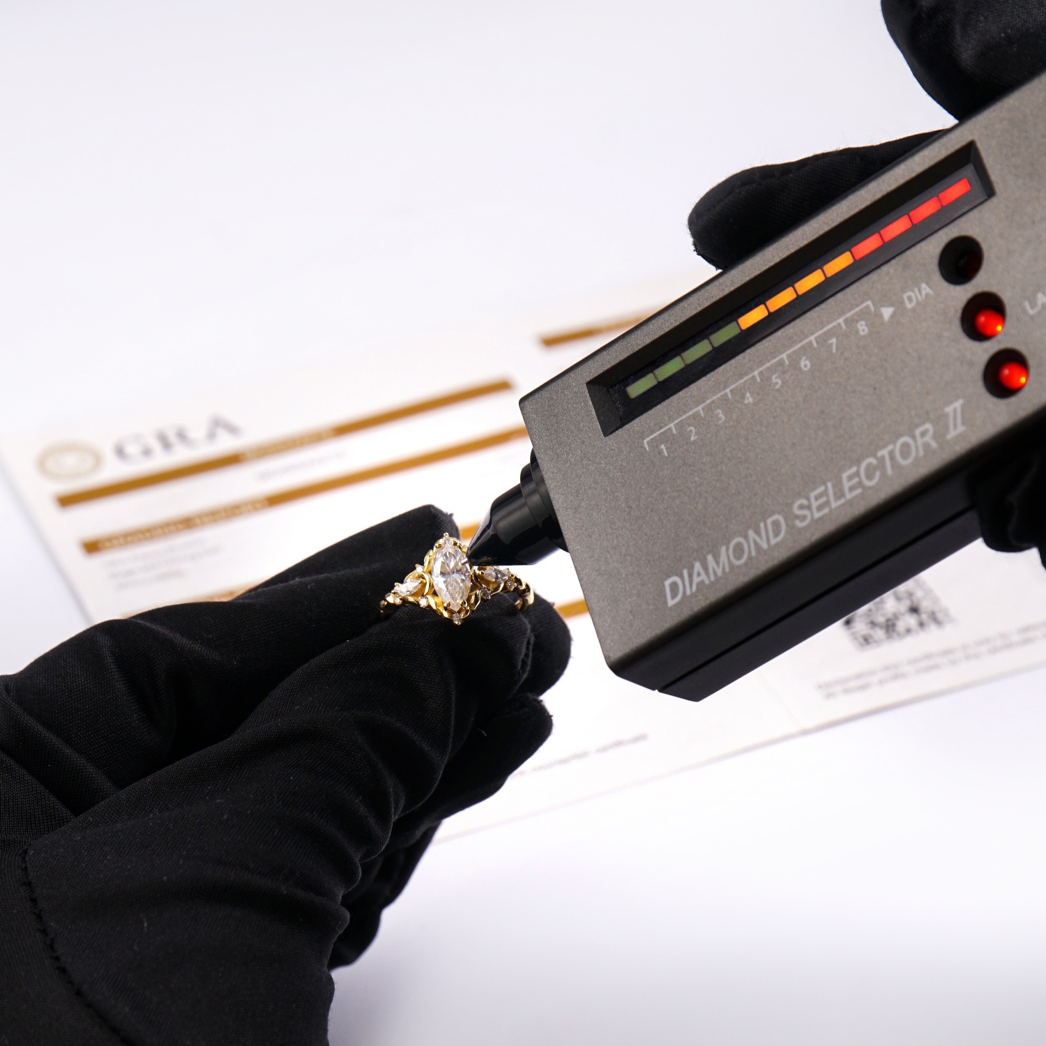 Delzzad Vintage Marquise Cut Engagement Ring Synthetic Moissanite Ring Jewelry S925 Perfect Birthday Engagement Wedding Anniversary Christmas Gift