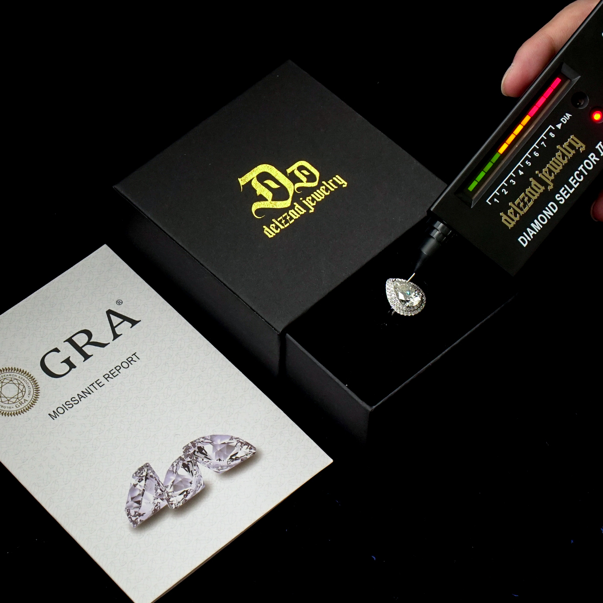 4ct Pear Synthetic Moissanite Double Halo Ring In 925 Sterling Silver