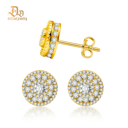 DIAMOLOCK Cluster Shine Stud Earrings 925S & VVS Moissanite