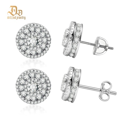 DIAMOLOCK Cluster Shine Stud Earrings 925S & VVS Moissanite
