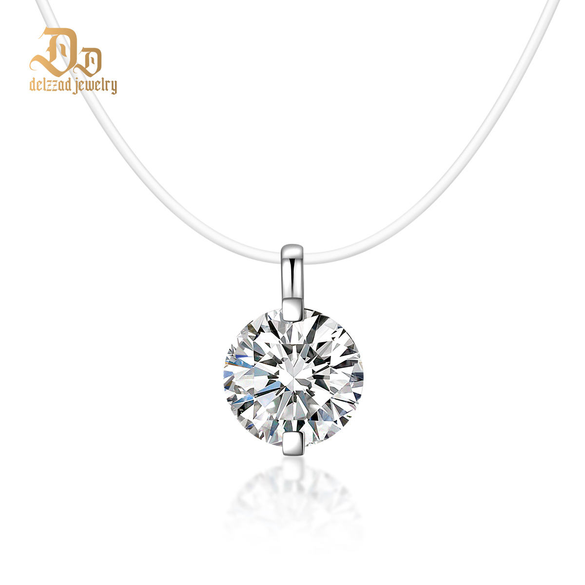 1-2ct Luxury Transparent Mermaid Tear Pendant Solitaire Two Prong Pendant Necklace