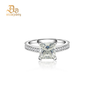 2ct S925 Princess Synthetic Moissanite Solitaire Ring