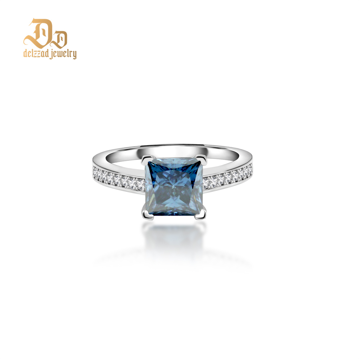 2ct S925 Princess Synthetic Moissanite Solitaire Ring