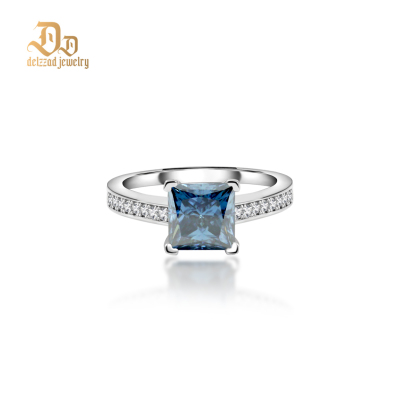 2ct S925 Princess Synthetic Moissanite Solitaire Ring