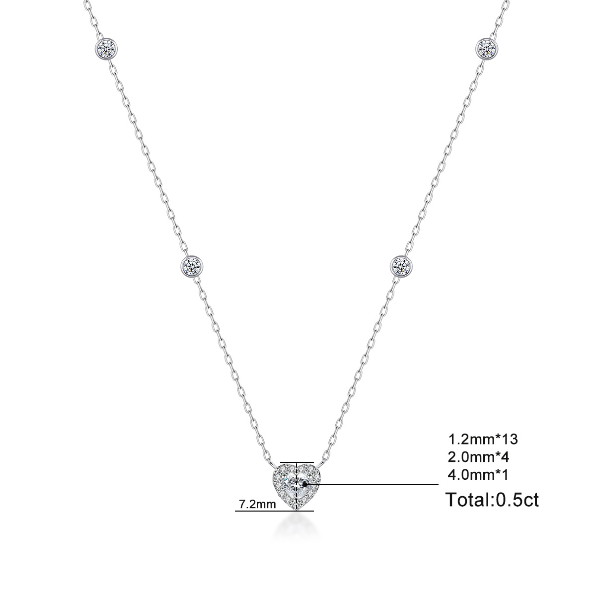 Delzzad Eternal Heart Set Bling Love Heart Bracelet Heart Pendant Necklace Jewelry Set Synthetic Moissanite Necklace Bracelet Jewelry Copper Chain