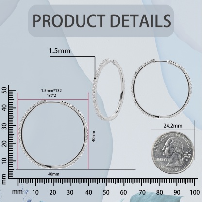 Sparkling Serenity Hoops Earrings VVS Synthetic Moissanite Earrings S925/Copper