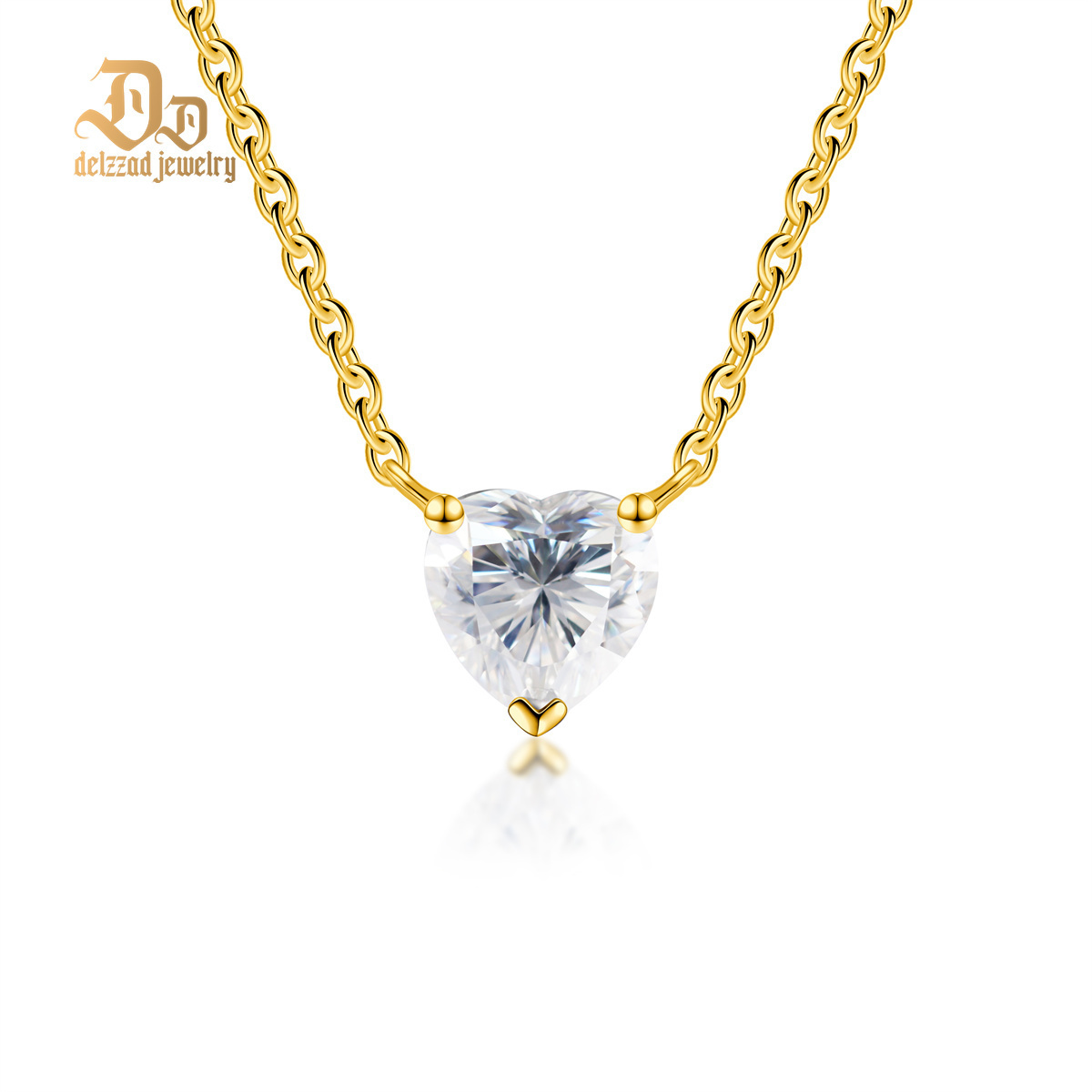 1ct Heart Cut Solitaire Necklace Synthetic Moissanite S925 Chain