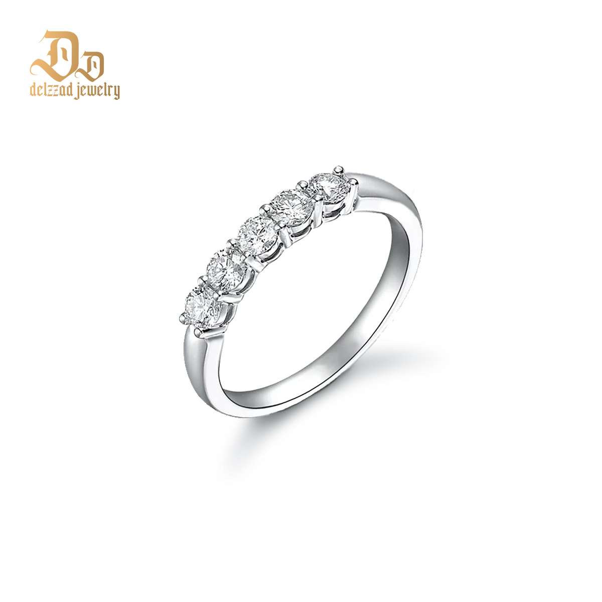 1.5ct D Color S925 VVS Clarity Round Synthetic Moissanite Half Eternity Stacking Band
