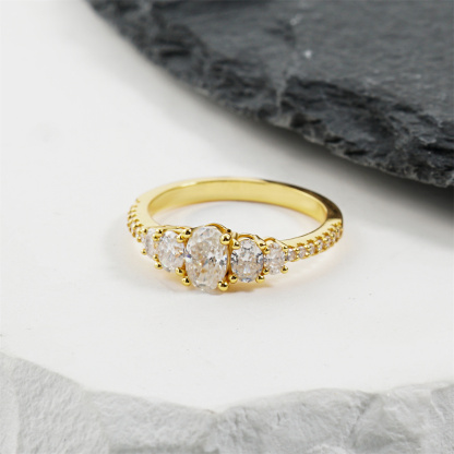 1.2ct The Heirloom Oval Copper Ring VVS Synthetic Moissanite Ring Jewelry