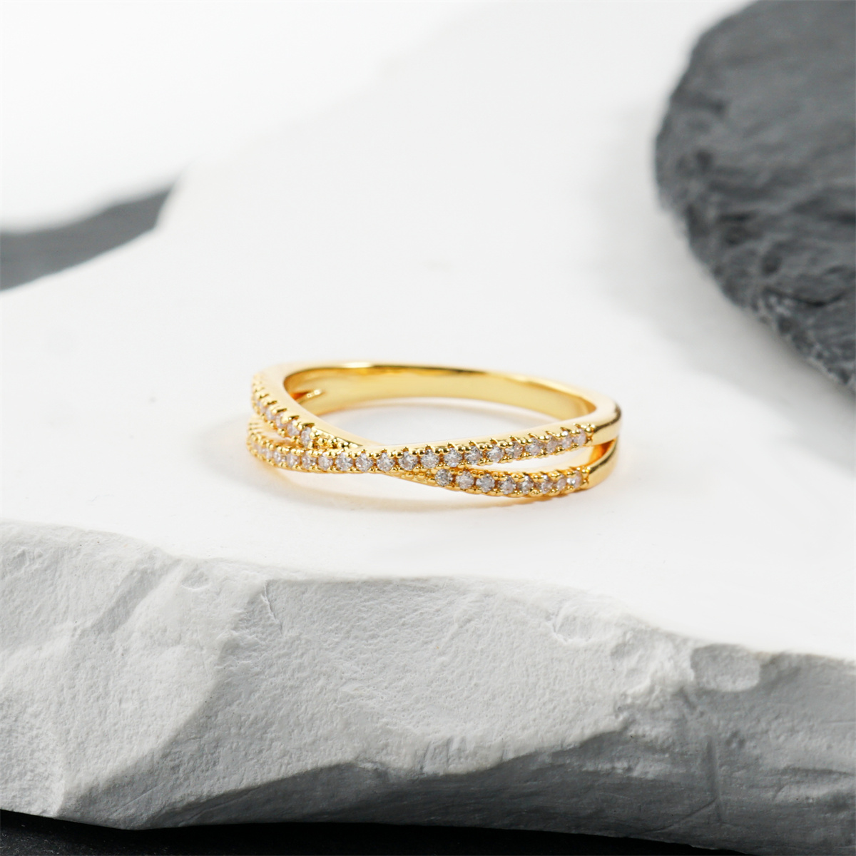 Crossover Ring Engagement Wedding Ring Band Synthetic Moissanite S925/Copper Band X Ring Criss Cross Ring Twisted Band Jewelry