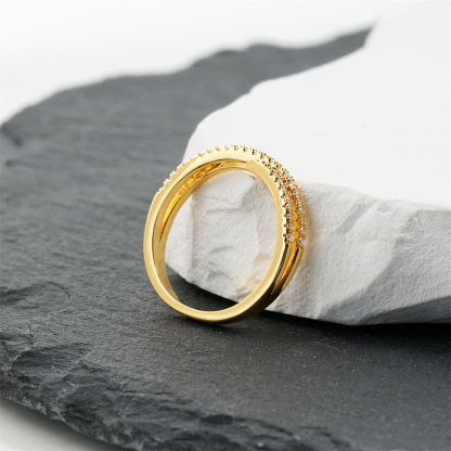 Crossover Ring Engagement Wedding Ring Band Synthetic Moissanite S925/Copper Band X Ring Criss Cross Ring Twisted Band Jewelry