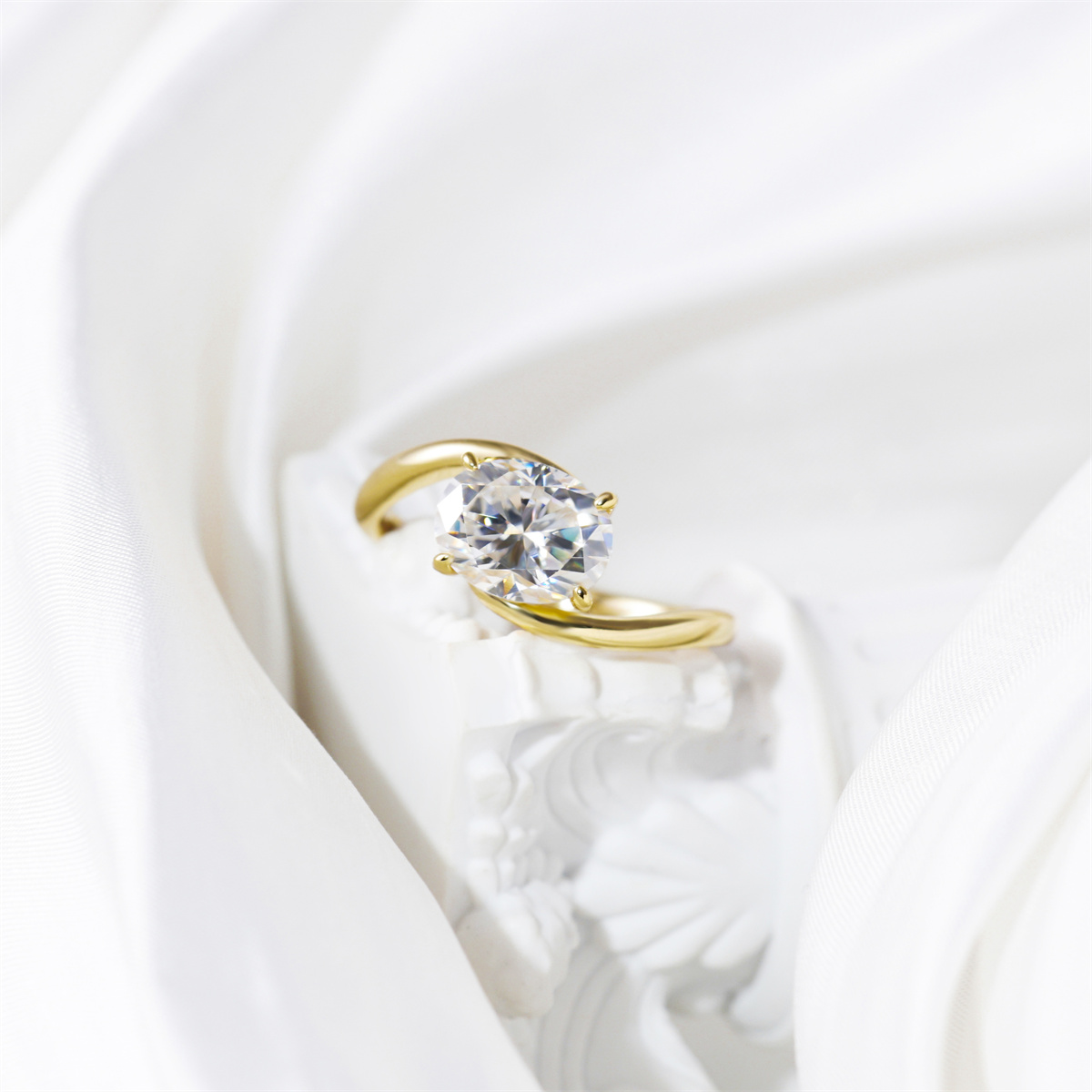 Oval Love Heart Ring Two-Piece Stacking Ring Synthetic Moissanite S925 Engagement Ring Wedding Band Jewelry Bridal Set Perfect Birthday Engagement Wedding Anniversary Gift