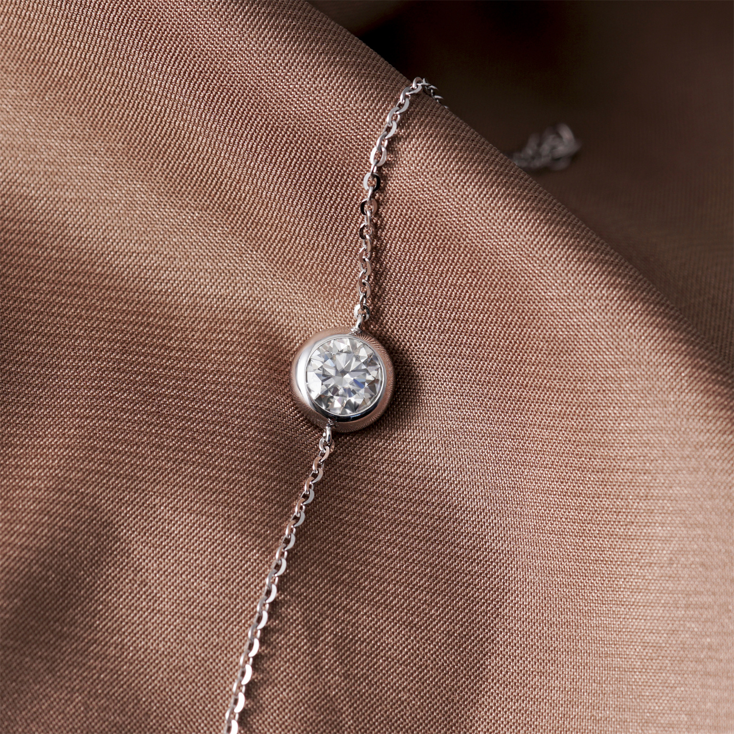 1ct Adjustable Bubble Bracelet Round Synthetic Moissanite S925 Sterling Silver Bracelet Chain Jewelry Birthday Engagement Wedding Anniversary Perfect Gifts