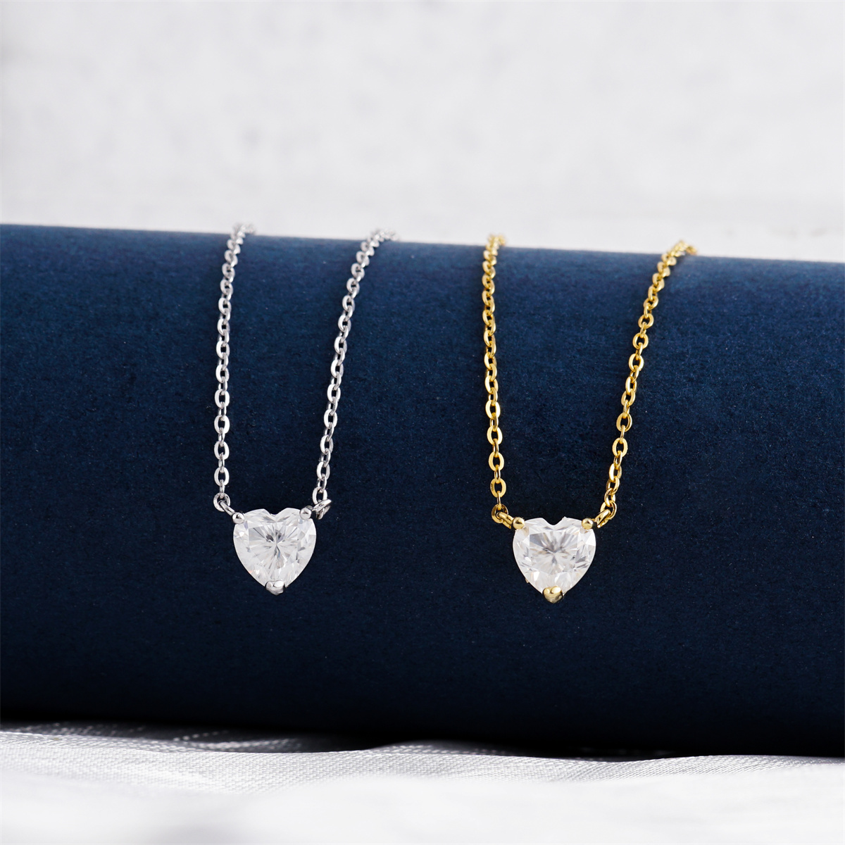 1ct Heart Cut Solitaire Necklace Synthetic Moissanite S925 Chain