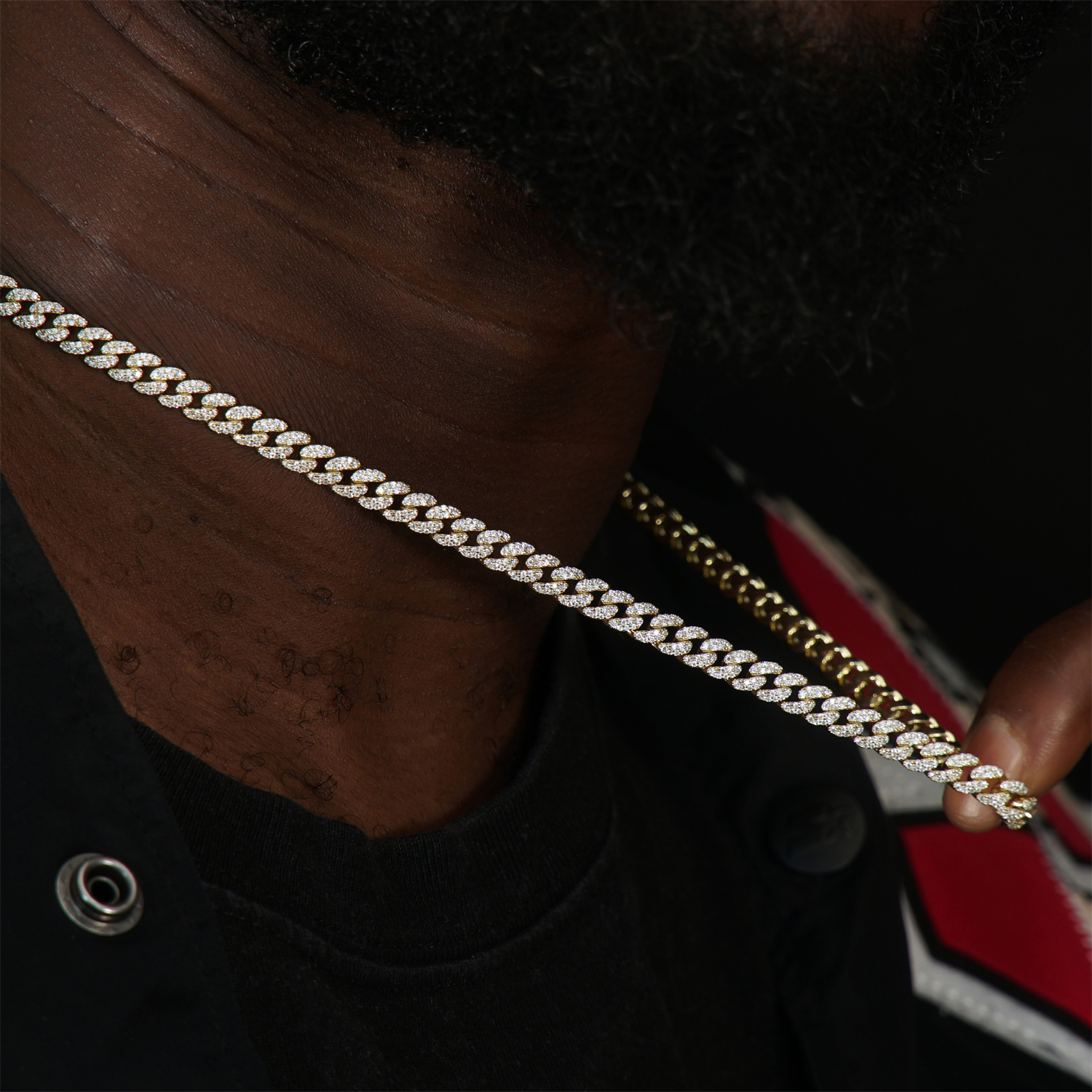 01style S925 VVS Synthetic Moissanite Hip Hop Unisex Cuban Link Necklace Chain