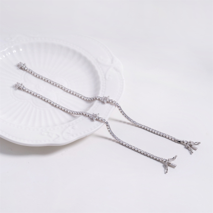 0.6ct Petal On the Stream Bracelet Flower Tennis Bracelet Synthetic Moissanite Bracelet Jewelry Copper Chain