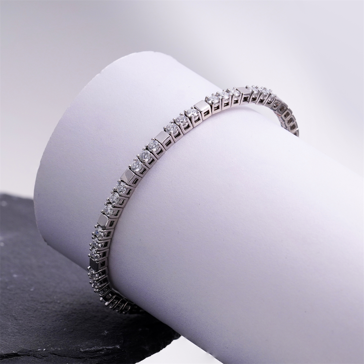 5.4ct Quiet Luxury Tennis Bangle Secret Code Tennis Bracelet VVS Synthetic Moissanite Bracelet Bangle Copper Chain for Women Men