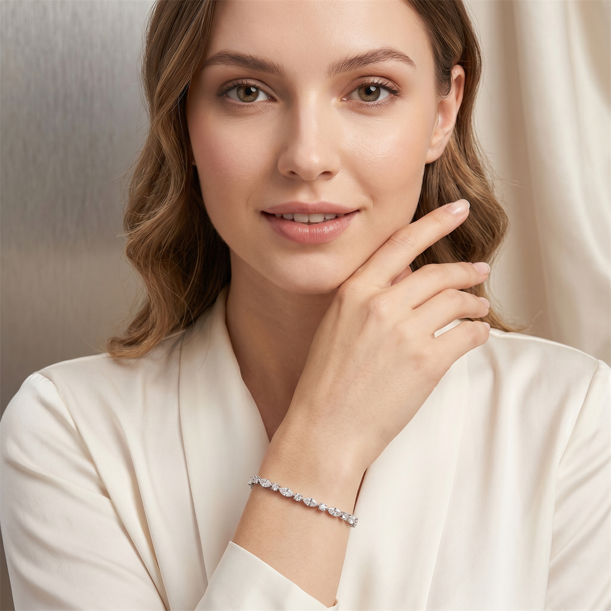 Marquise Moonlight Bracelet Tennis Bracelet Synthetic Moissanite Bracelet Jewelry Copper Chain