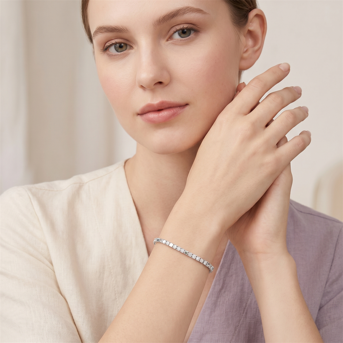 5.4ct Quiet Luxury Tennis Bangle Secret Code Tennis Bracelet VVS Synthetic Moissanite Bracelet Bangle Copper Chain for Women Men