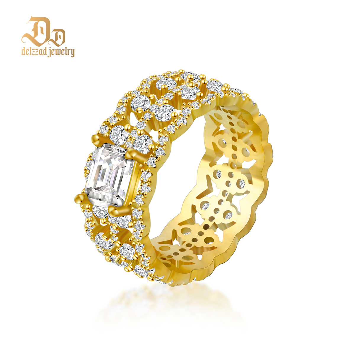 1ct Octagon Synthetic Moissanite Luxury Ring In 925 Sterling Silver