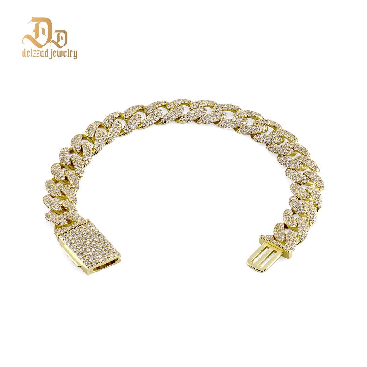 01style S925 VVS Synthetic Moissanite Hip Hop Unisex Cuban Link Bracelet