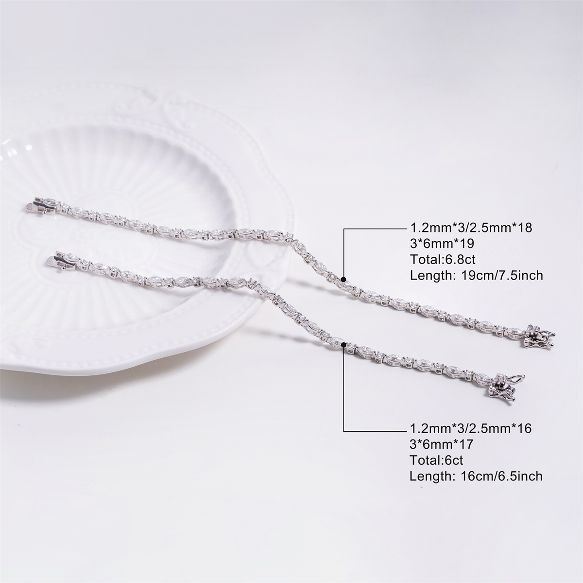 Marquise Moonlight Bracelet Tennis Bracelet Synthetic Moissanite Bracelet Jewelry Copper Chain
