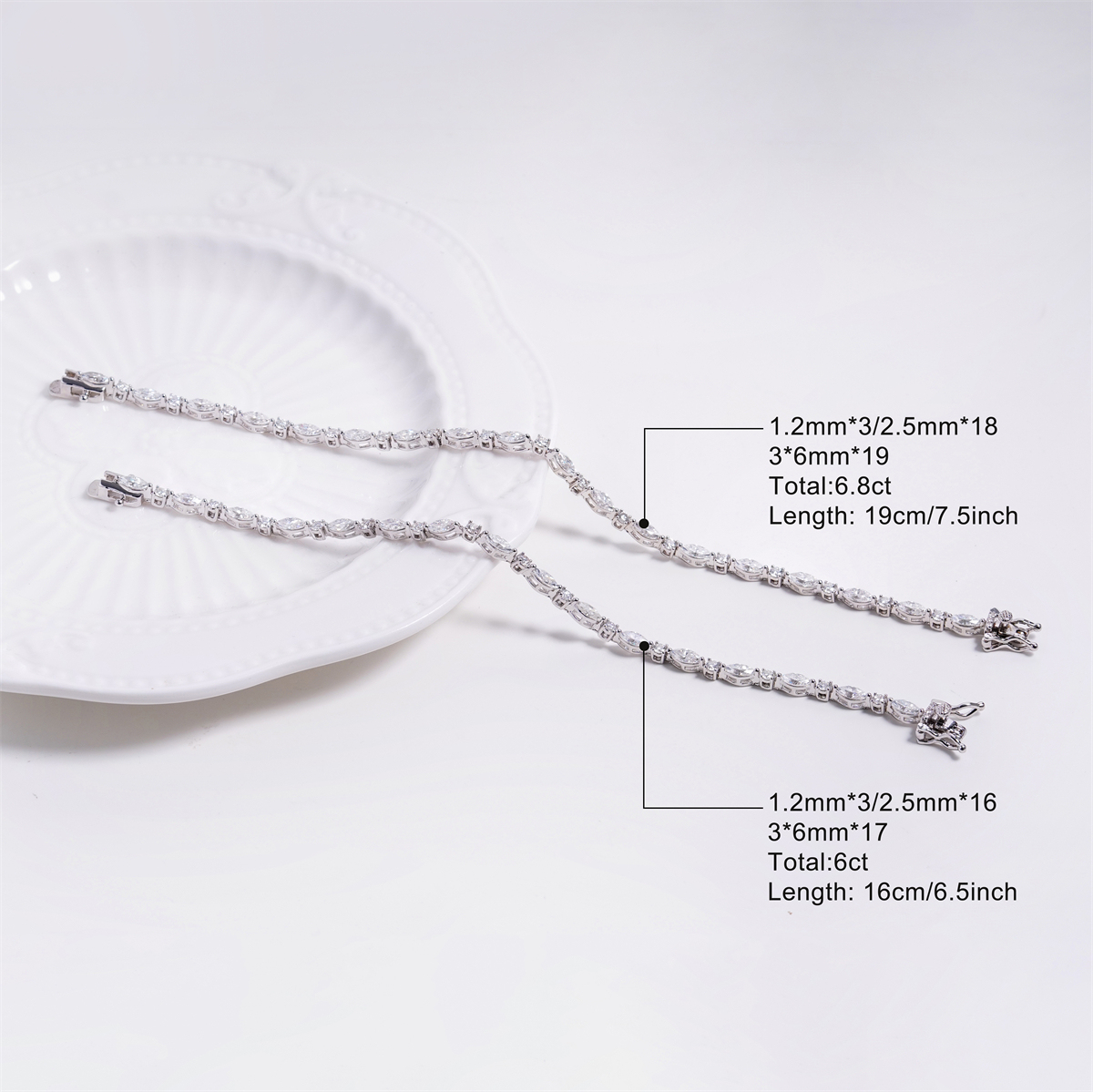 Marquise Moonlight Bracelet Tennis Bracelet Synthetic Moissanite Bracelet Jewelry Copper Chain
