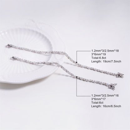 Marquise Moonlight Bracelet Tennis Bracelet Synthetic Moissanite Bracelet Jewelry Copper Chain