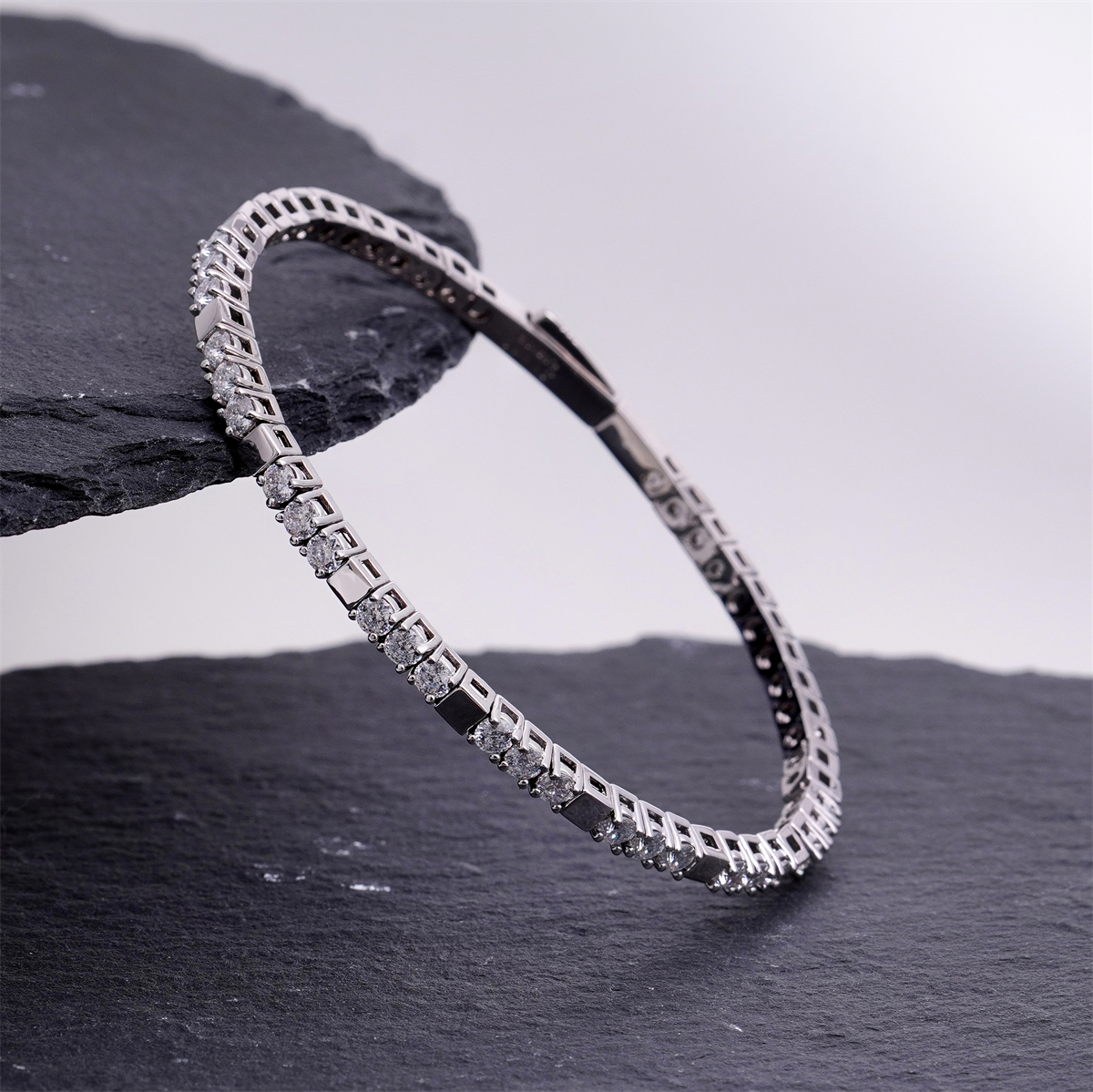 5.4ct Quiet Luxury Tennis Bangle Secret Code Tennis Bracelet VVS Synthetic Moissanite Bracelet Bangle Copper Chain for Women Men