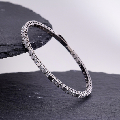 5.4ct Quiet Luxury Tennis Bangle Secret Code Tennis Bracelet VVS Synthetic Moissanite Bracelet Bangle Copper Chain for Women Men