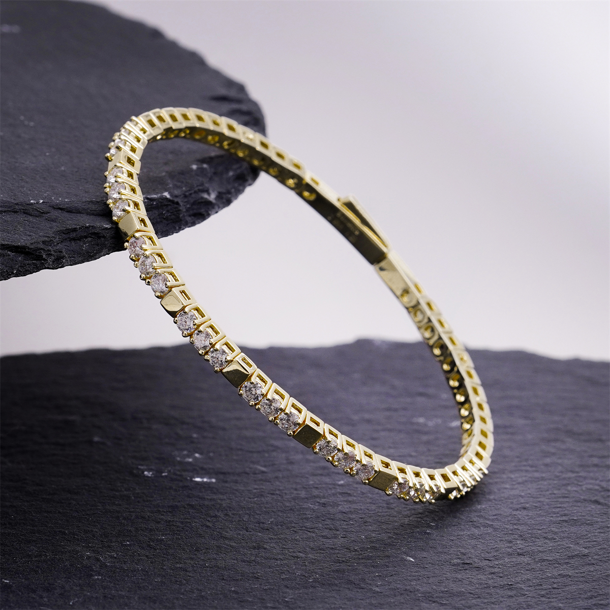 5.4ct Quiet Luxury Tennis Bangle Secret Code Tennis Bracelet VVS Synthetic Moissanite Bracelet Bangle Copper Chain for Women Men