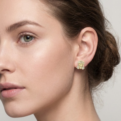 Divine Sparkle Iced Messiah Stud Earrings Unisex Hip Hop Jesus Head Earrings Synthetic Moissanite Earrings Copper Studs