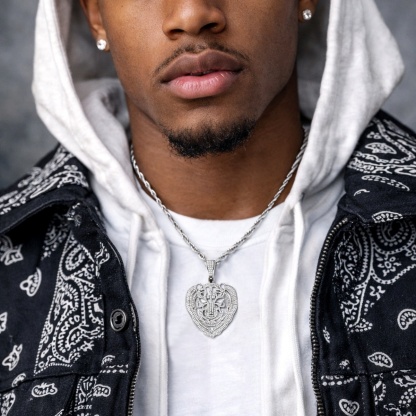 Eternal Pride Hip Hop Tiger Head Pendant Tiger Necklace Chain D Color VVS Synthetic Moissanite Copper Chain